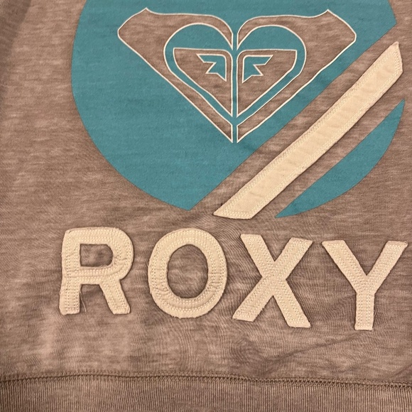 Vintage/worn-look ROXY Grey and White Hoodie Women's Size Med Embroidered Back - Picture 7 of 7